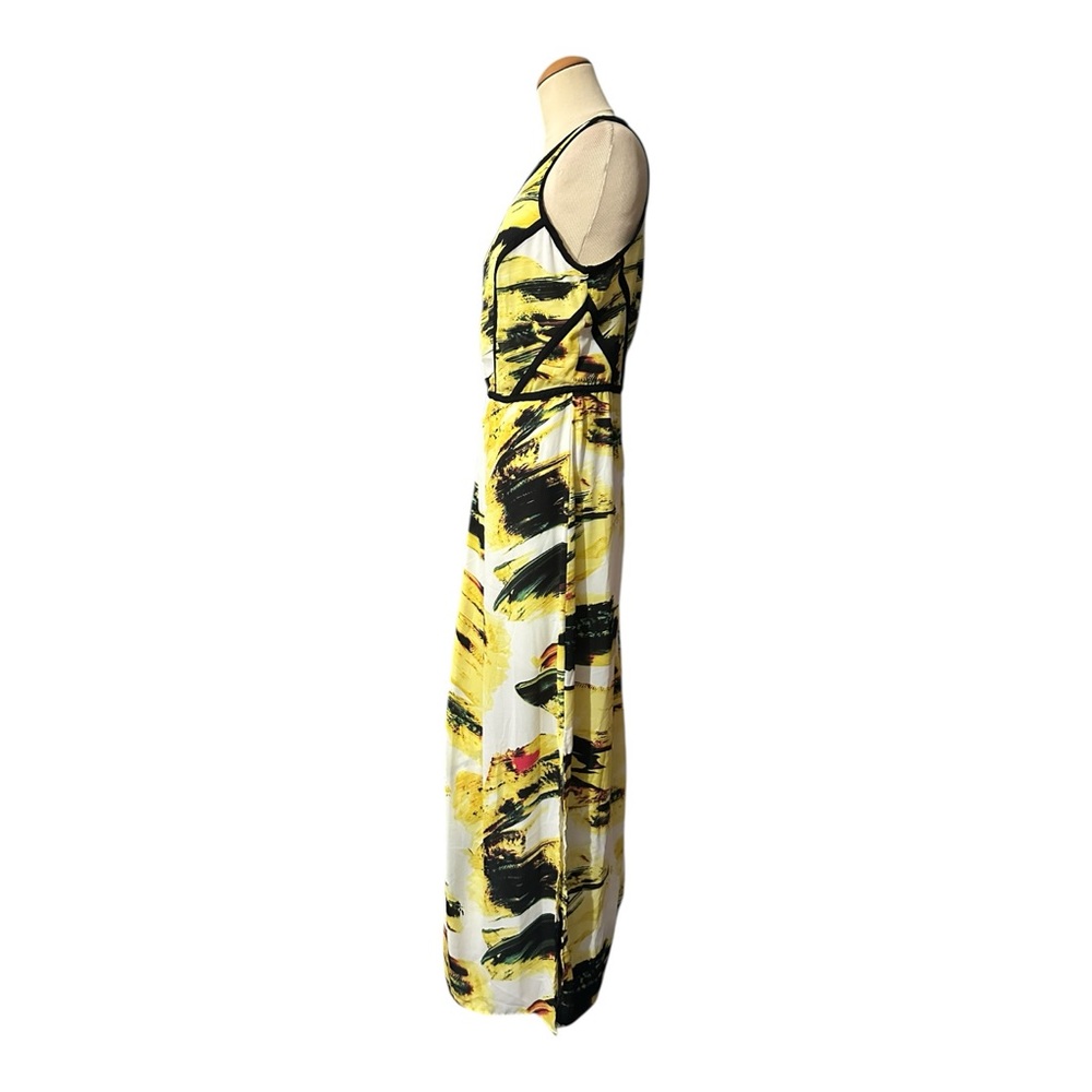Bar III Yellow Paint Stroke Maxi Dress Medium - Picture 3 of 6